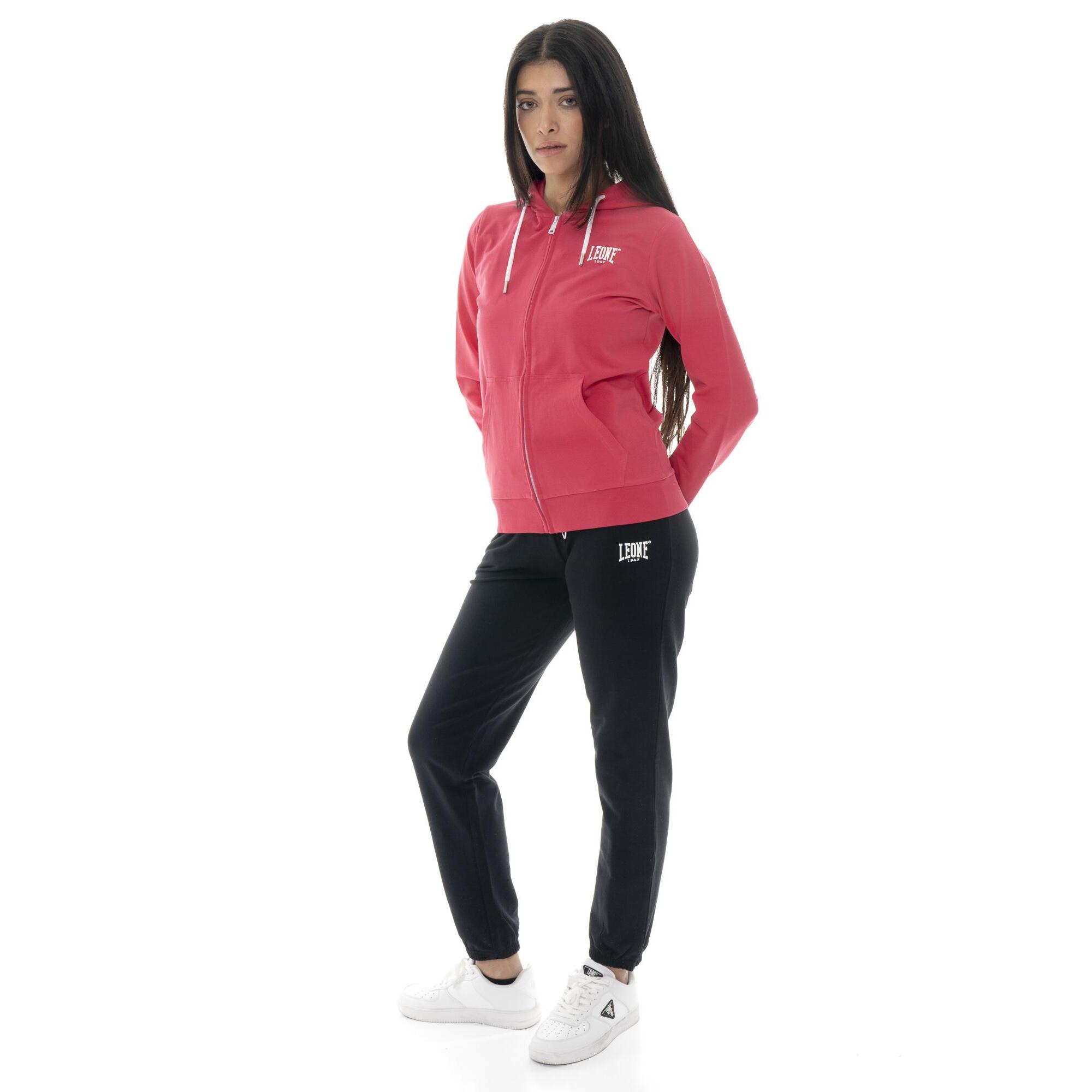 Tuta da donna in cotone non felpato con cappuccio e zip Leone Basic