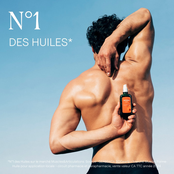 WELEDA - Duo Huile de Massage Arnica + Gel Cryo Arnica - Préparation et récupération sportive - Vegan* - Certifié Natrue** - Flacon verre pompe 100ml + Tube 100ml