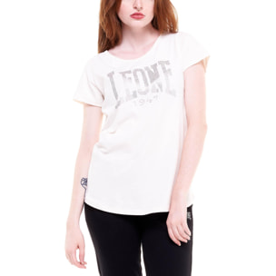 T-shirt da donna maniche corte logo grande Shine On