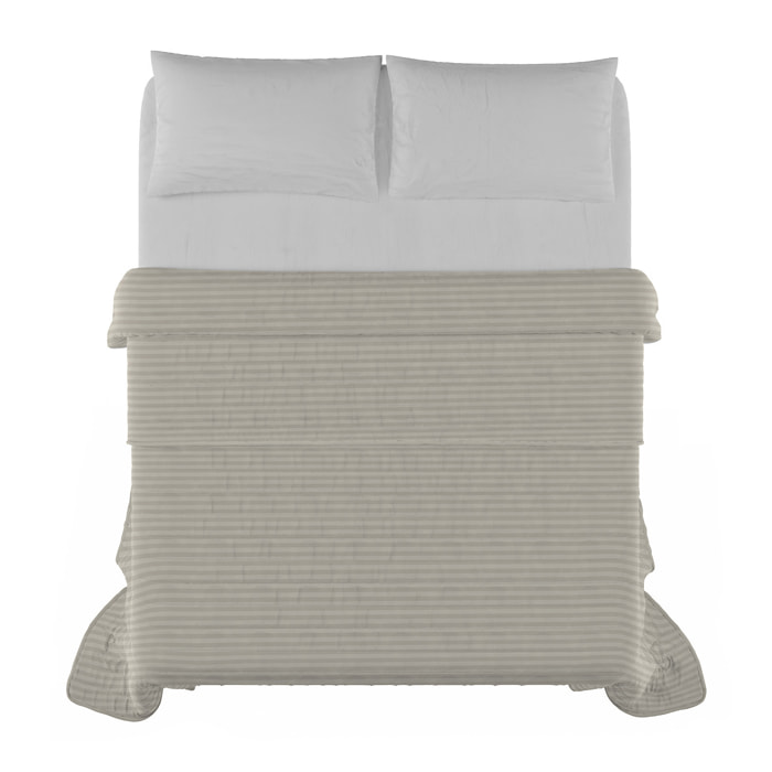 TRAPUNTINO ESTIVO MADE IN ITALY SATIN STRIPES-TORTORA MATRIMONIALE