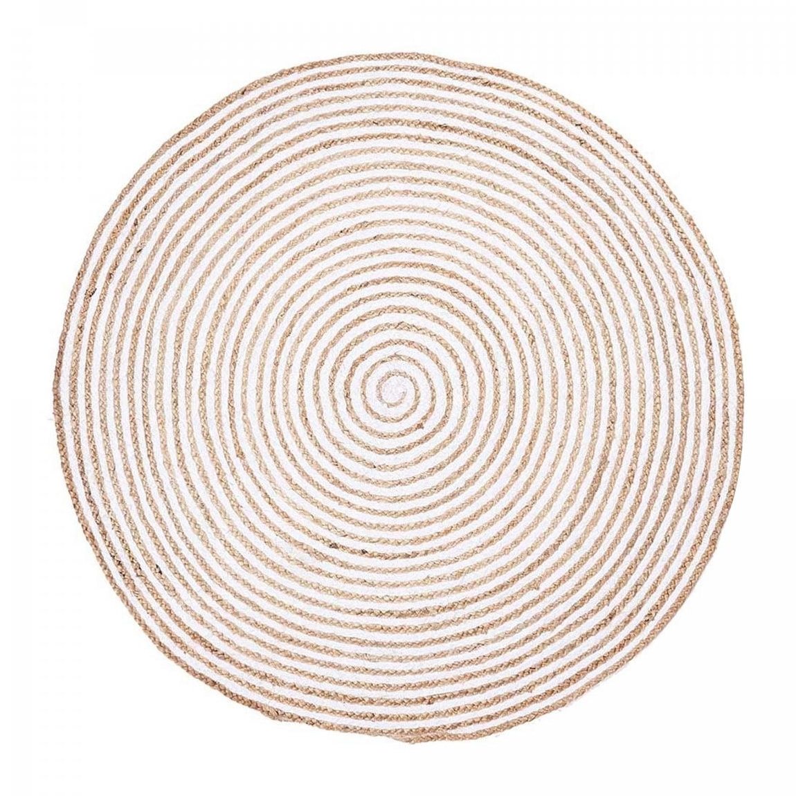 Tapis rond fait à la main en jute motif simple ROLI