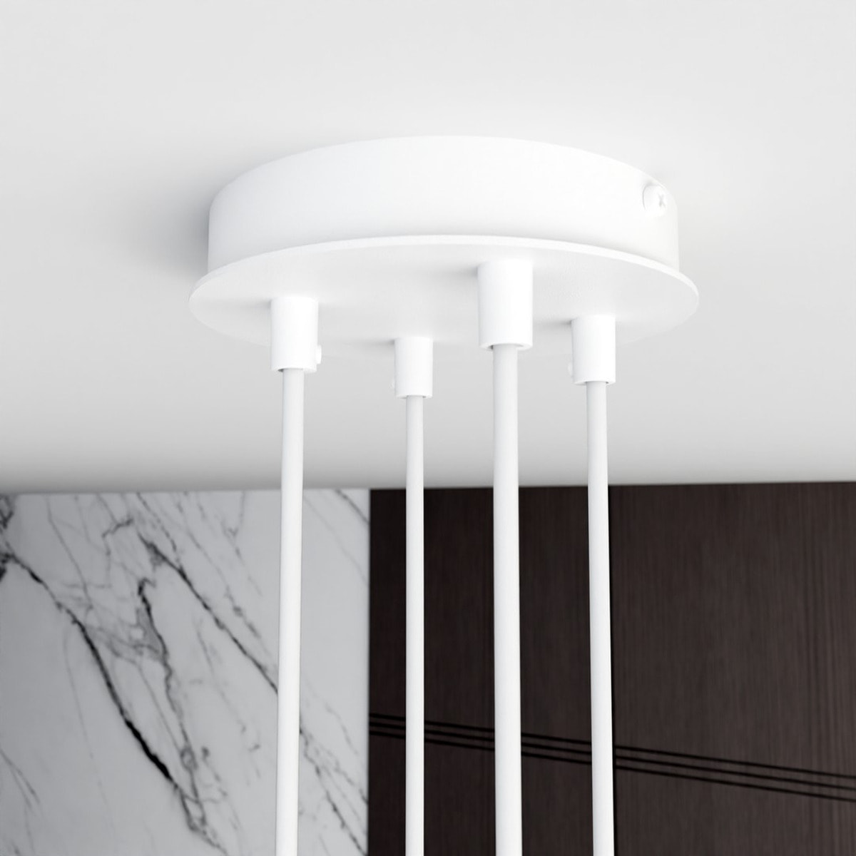 Lampada a sospensione Modus in acciaio bianco