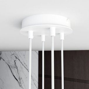 Lampada a sospensione Modus in acciaio bianco