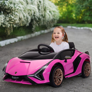 Coche Eléctrico 12V para Niños +3 Años Lamborghini SIAN Mando a Distancia Rosa