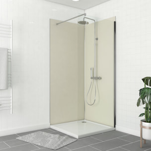 Pack 2 Panneaux muraux Ivoire 90x210cm avec Profilés Chrome - WALL'IT