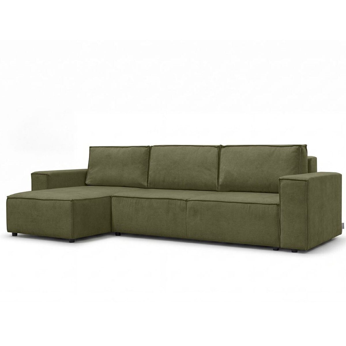 Canapé d'angle convertible 5 places en tissu chenille - HARPER