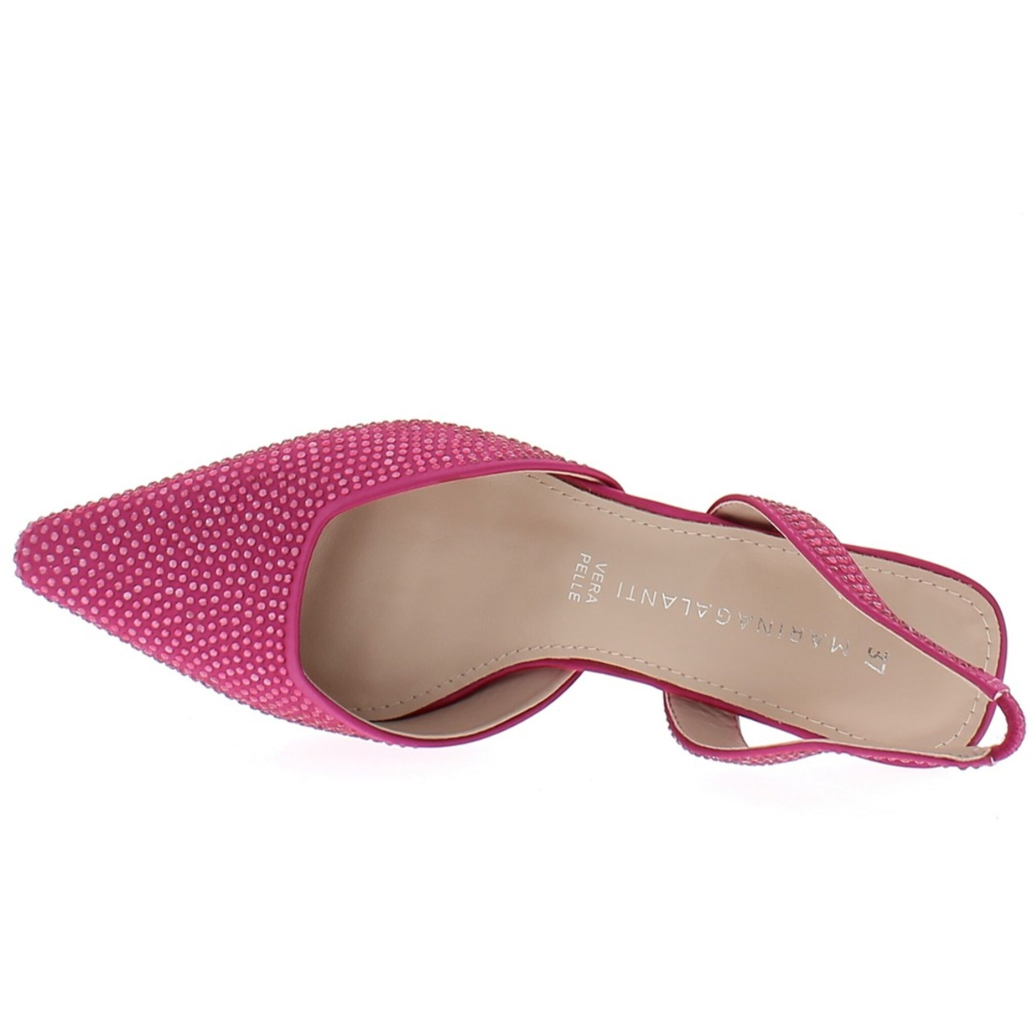 Marina Galanti Scarpe Donna Micro-strass Decollete Slingback Heeled 60 MG 1A122 Fuxia