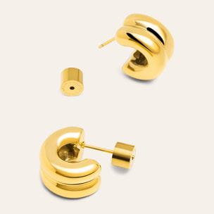 Orecchino a cerchio Shelly in acciaio placcato oro