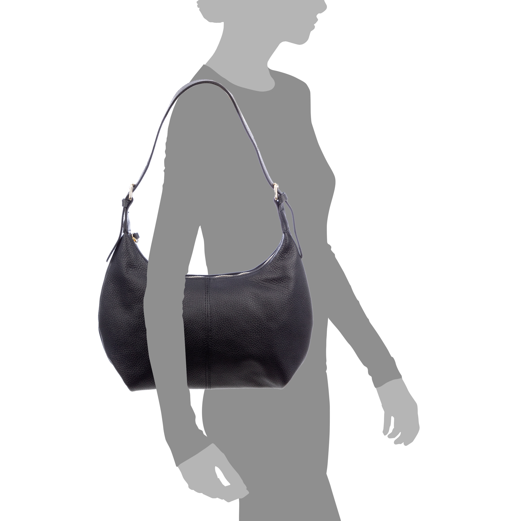 Aulla borsa a spalla donna. Pelle autentica Dollaro.