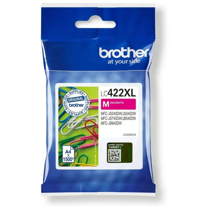 Cartouche d'encre BROTHER Originale LC422 XL Magenta Haute Capacité - LC422XLM