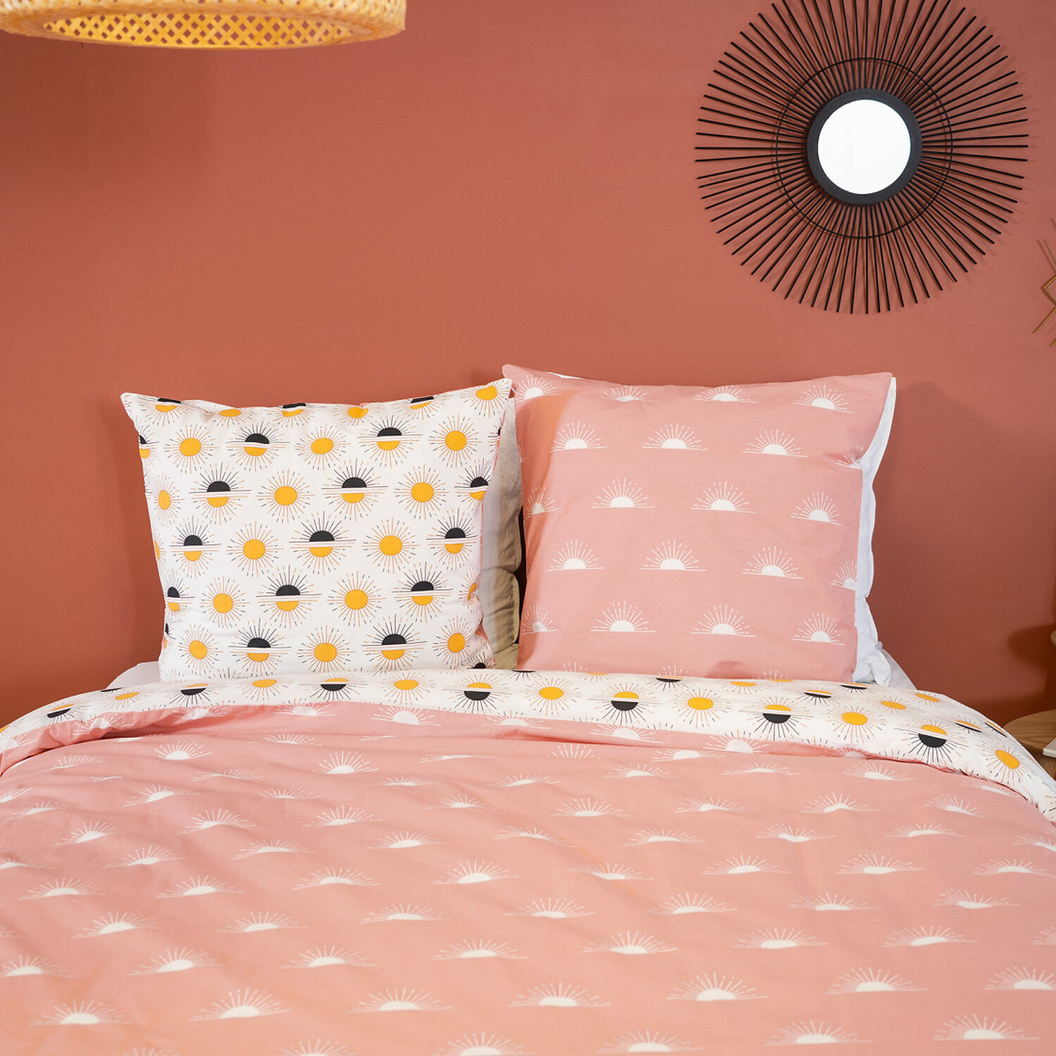 Parure housse de couette coton blanc