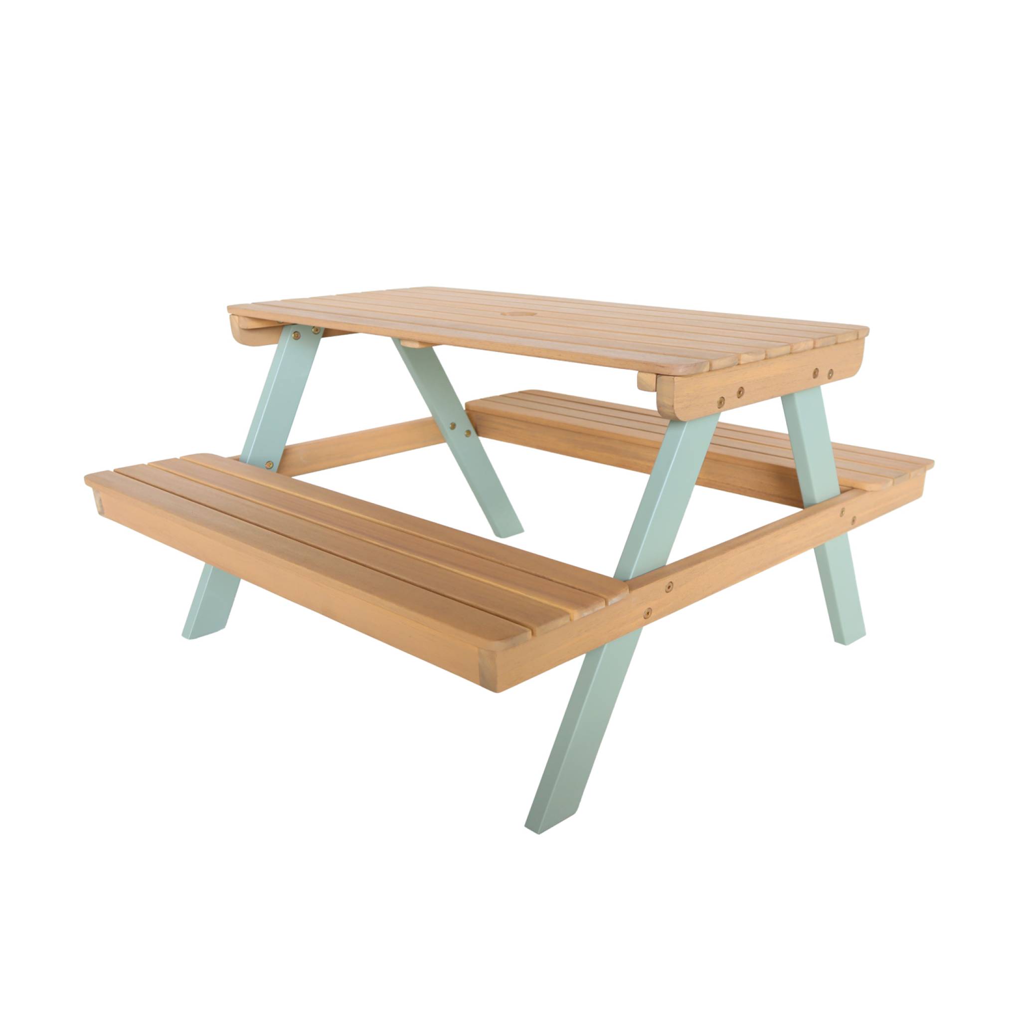 Table de pique-nique, salon de jardin enfant bois d'acacia 4 places CAROLINE