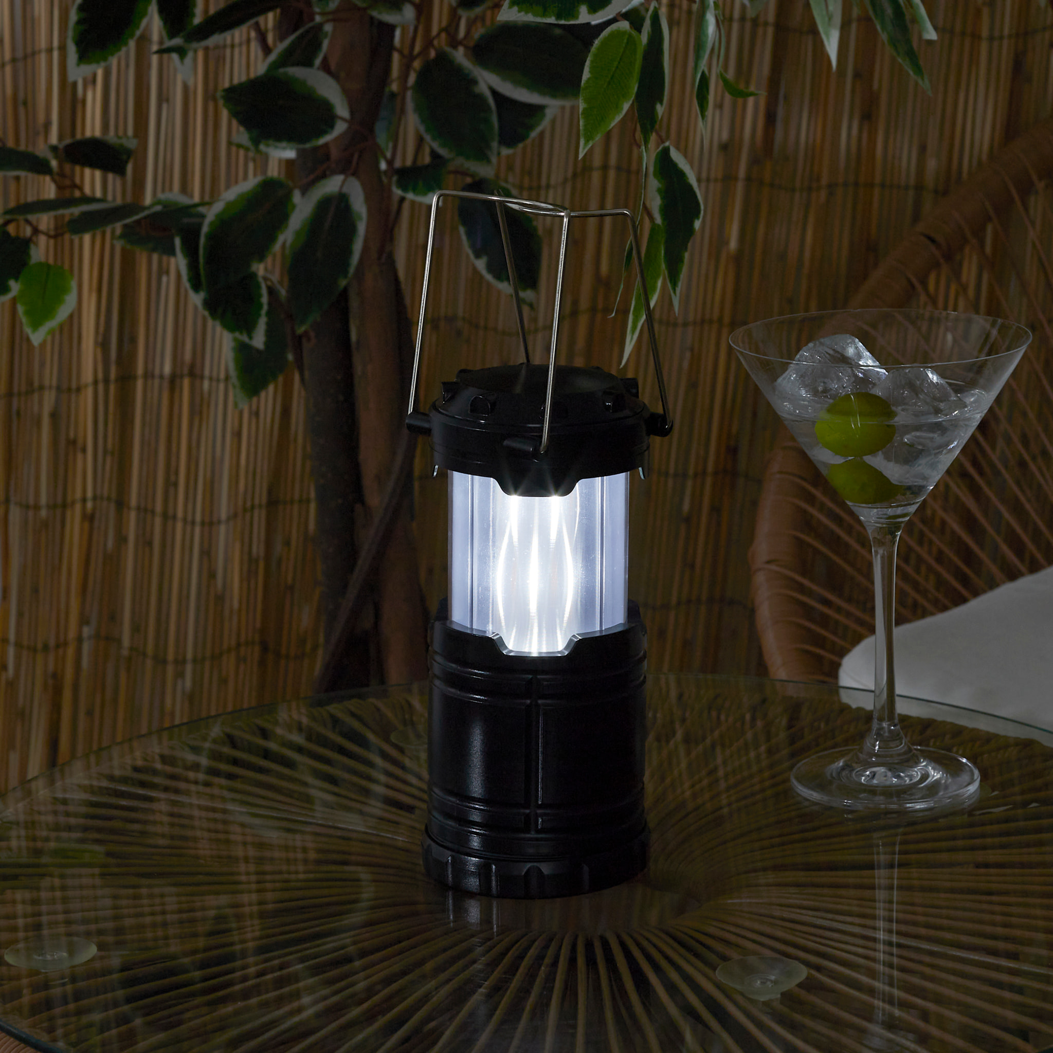 LUMINAIRE CAMPING EFFET FLAMME ET LED BLANCHE