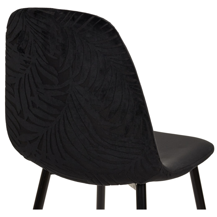 Chaise Pieds Metal Leaf Noir - Lot De 4
