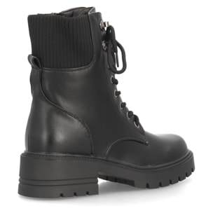 Botines militares con cordones y plataforma para mujer