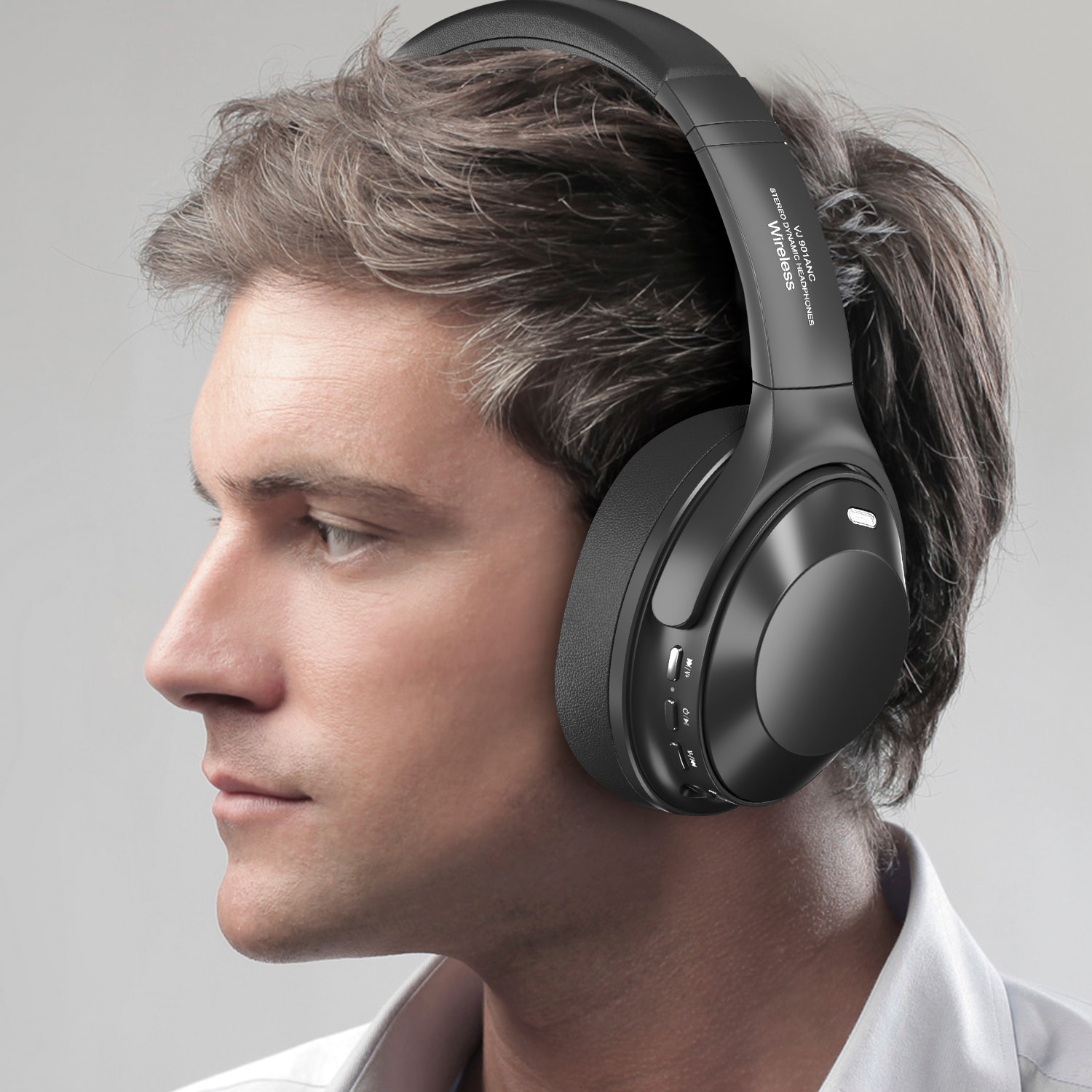 Cuffie VJ901 Bluetooth 5.3 con cancellazione attiva del rumore ANC. Accesso con assistente vocale a mani libere.