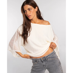 Top asimétrico fluido de mujer