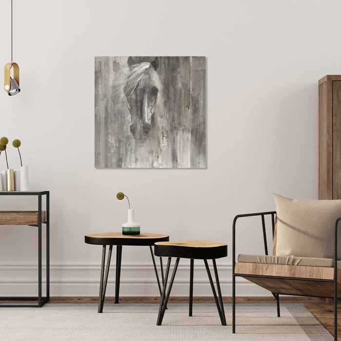 Tableau Cheval blanc aquarelle Tableau alu Dibond