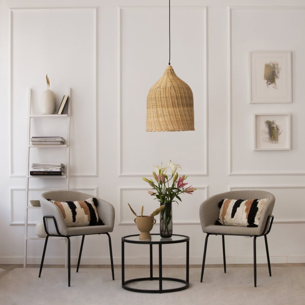 Chaise rembourrée Dresden -tissu. pieds métalliques-couleur beige 60 x 76 x 57 cm