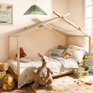 Lit tente enfant "Ilan" pin blanc 90x190cm