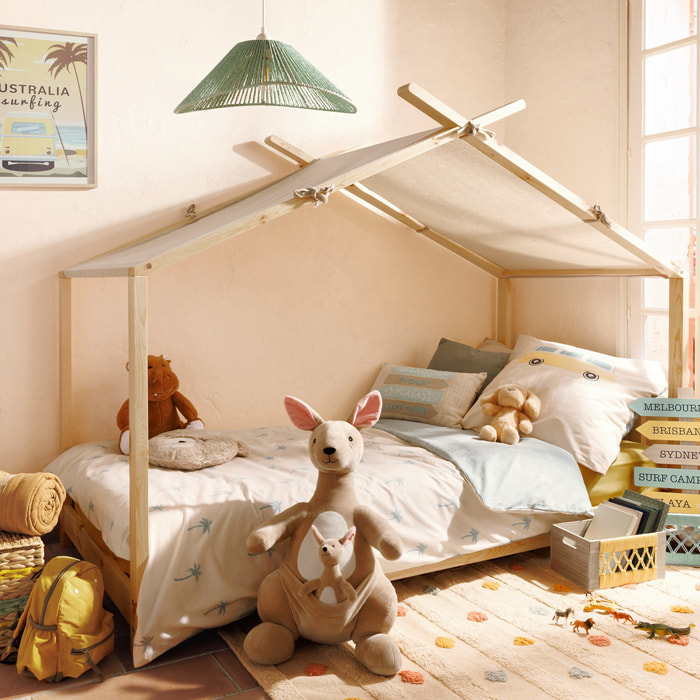 Lit tente enfant "Ilan" pin blanc 90x190cm