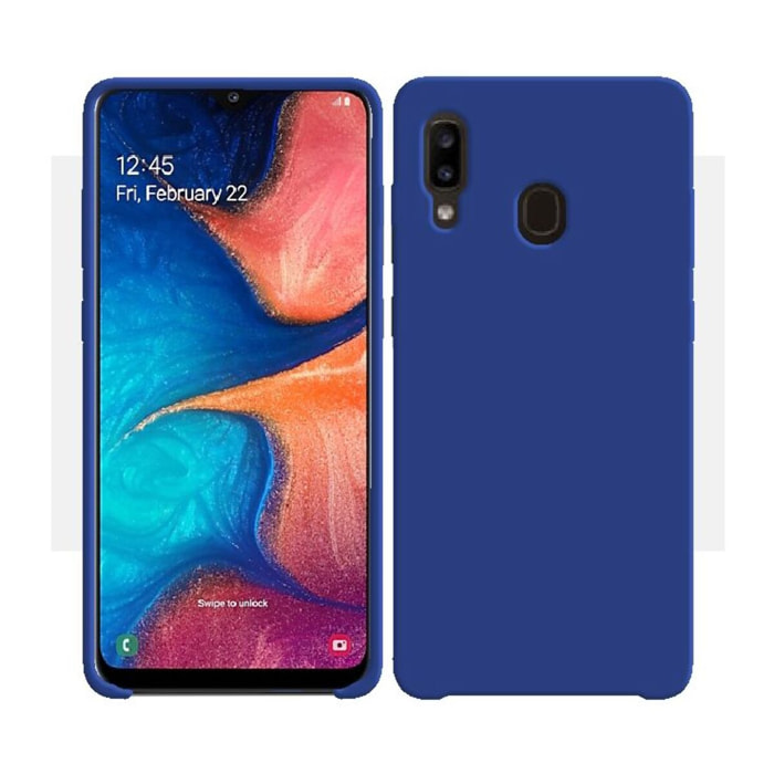 Coque IBROZ Samsung A20e Liquid Silicone bleu marine