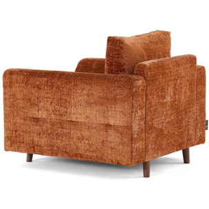 Rune - fauteuil en velours texturé - Rouille