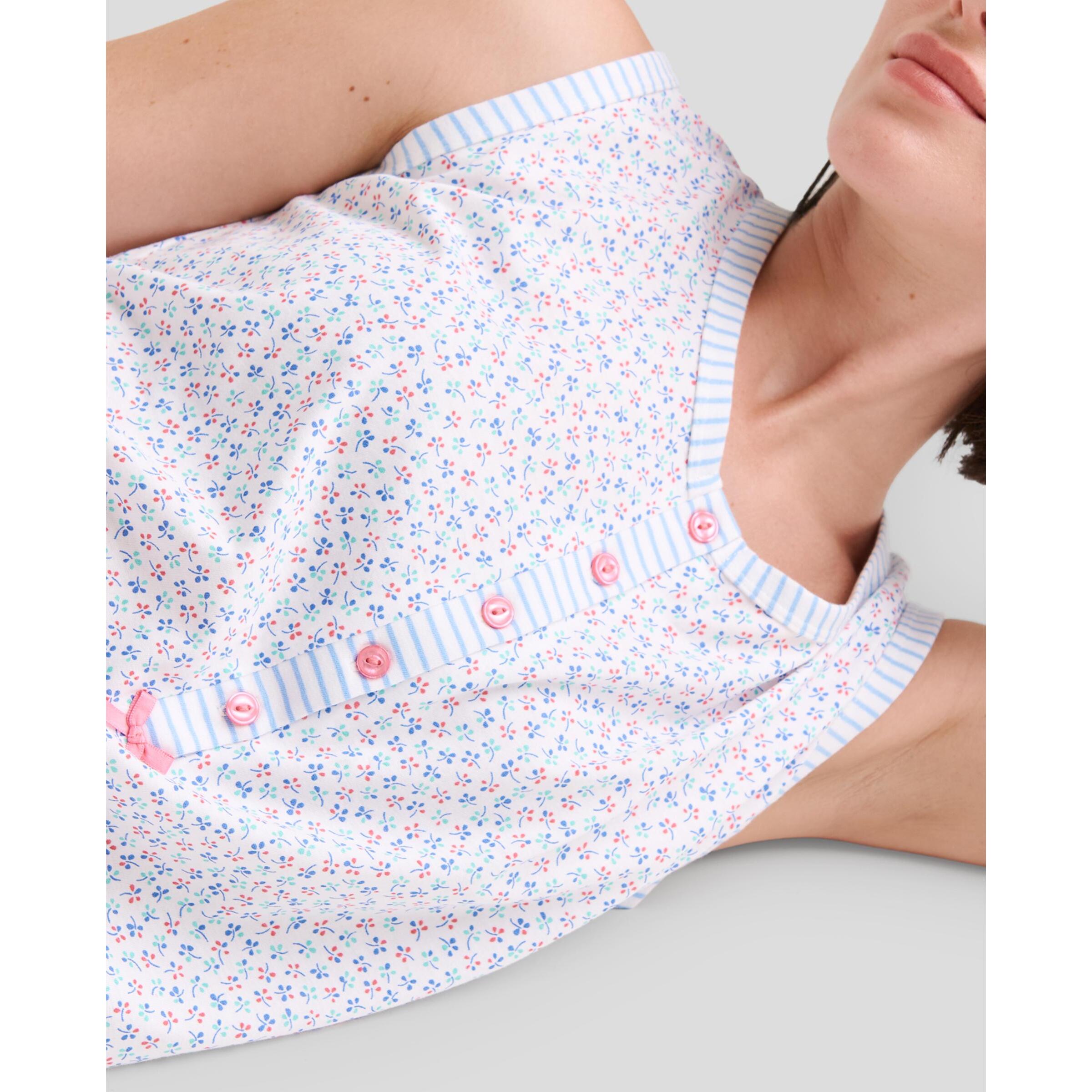 Camisón corto mujer flores sin mangas fresco