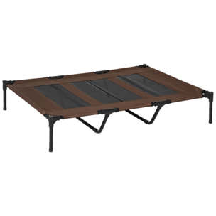 Cama para Mascotas de Metal Oxford 122x92x23cm Café y Negro