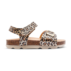 Sandalias Abiertas de Niña Estampado Leopardo