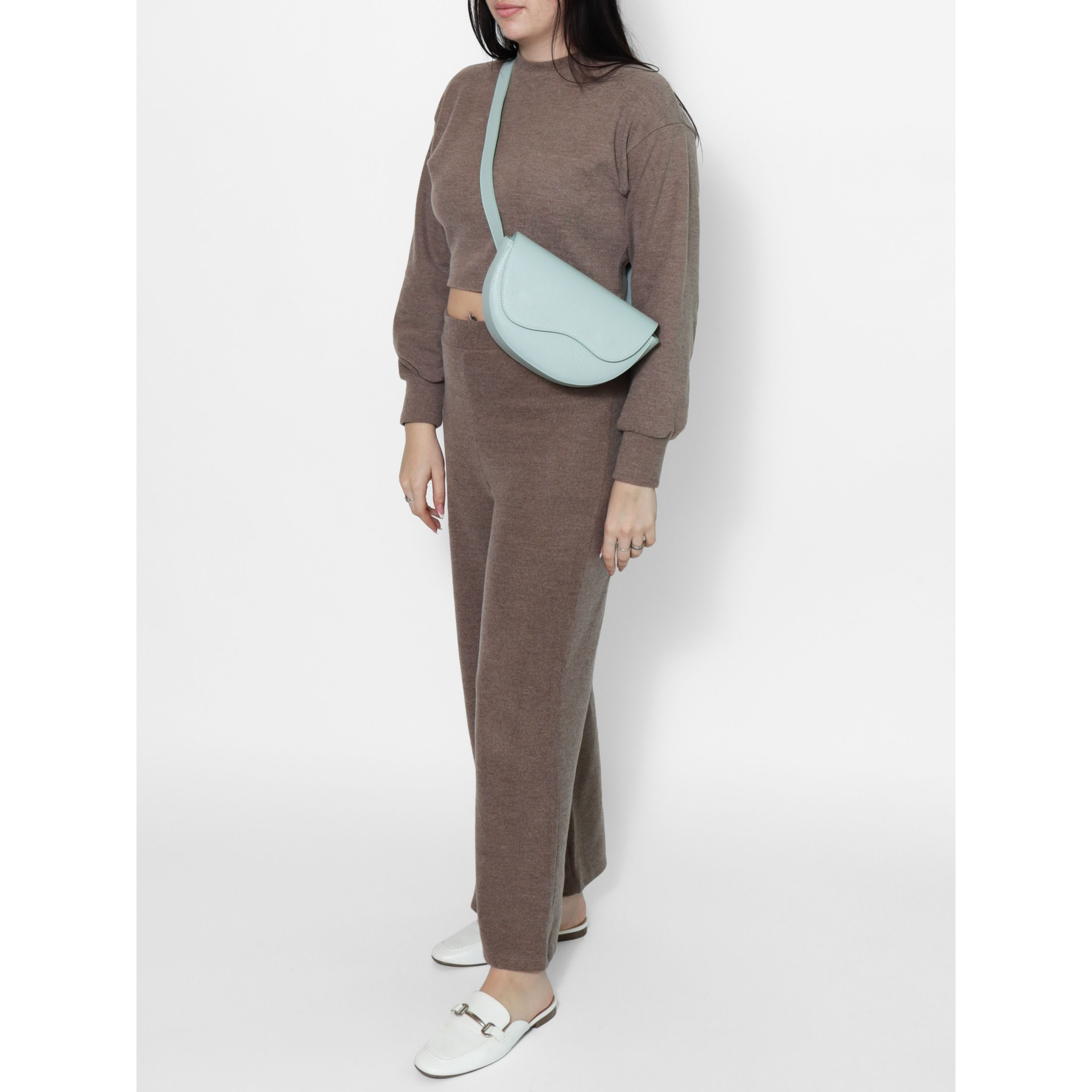 Marsupio da donna in vera pelle - Modello False - Made in Italy - 25.0 x 15.0 x 9.0 cm