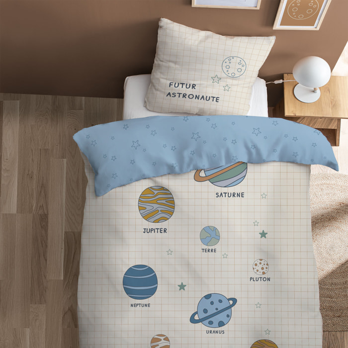 Parure de lit imprimée 100% coton, GALAXY