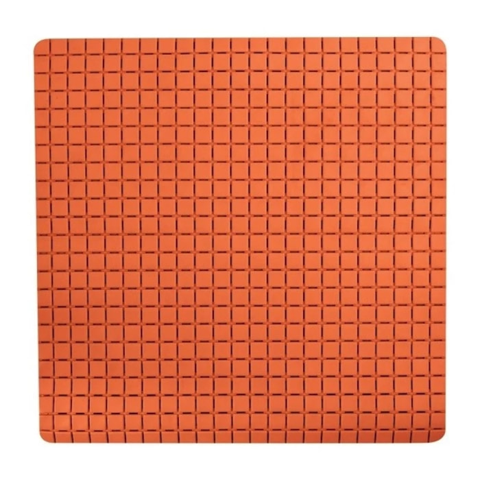 Tapis Fond de douche antidérapant Caoutchouc QUADRO 54x54cm Orange MSV