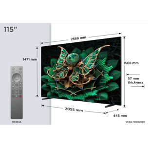 TV Mini Led TCL 115C7K 2025-115 pouces (291cm)