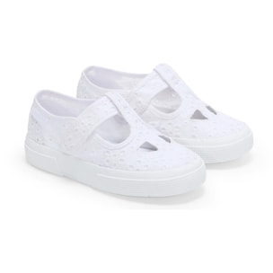 Sandali Superga Bambina Bianco 3663 Kids Cotton Sangallo Eyes Leggera