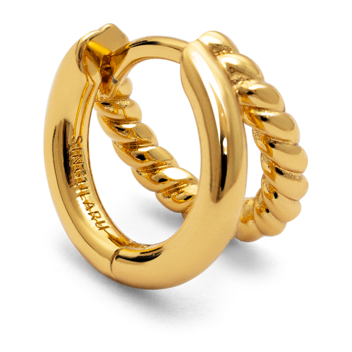 Orecchino Double Tressia Placcato Oro