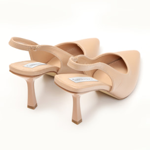 Dècolletè slingback in simil pelle