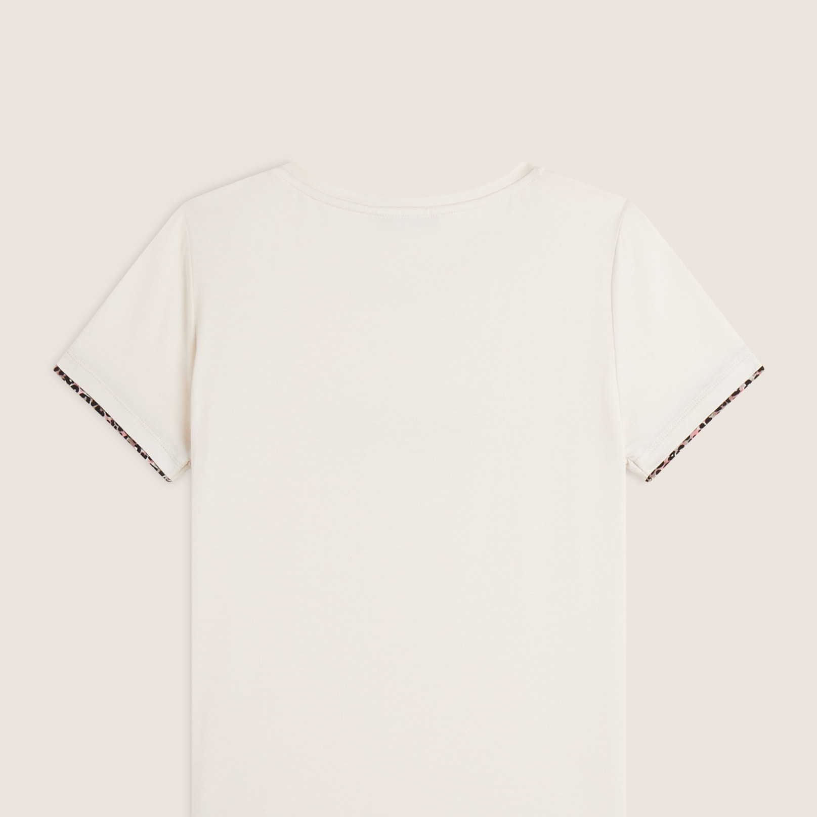 T-shirt donna in jersey viscosa con inserto animalier