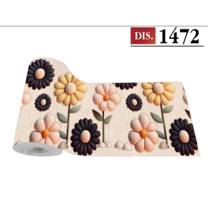 CASSESE HOME Passatoia/Tappeto Bordato in Poliestere con Retro Antiscivolo in PVC Made in Italy_Dec.1472