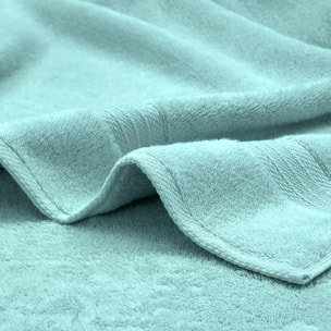 Serviette invites pur coton 550 g/m² uni bleu Elea curacao