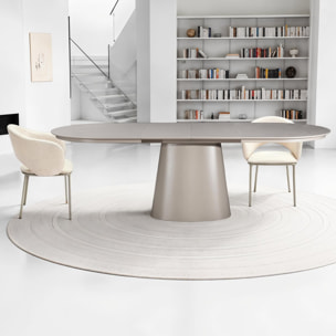 Table à manger extensible Tomasucci RAUMA, en MDF, taupe, 160/200/240 × 100 × 75,5 cm