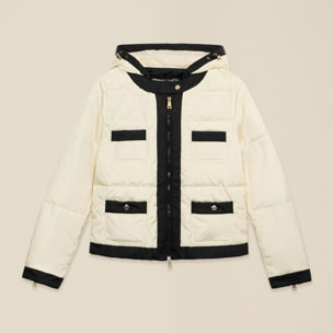 Oltre - Piumino bicolor in vera piuma - Bianco