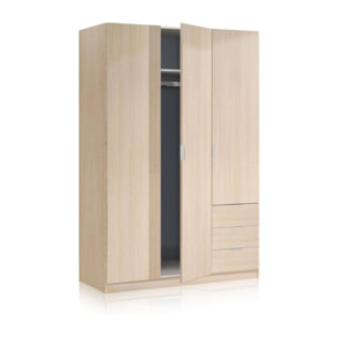 Armario Hexa 3 puertas 3 cajones Roble