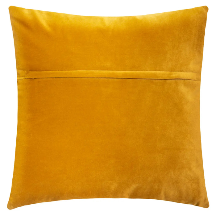 Coussin "Dolce" - velours - jaune ocre - 40x40 cm