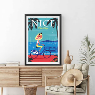 Affiche la Baie des Anges Affiche sous cadre noir