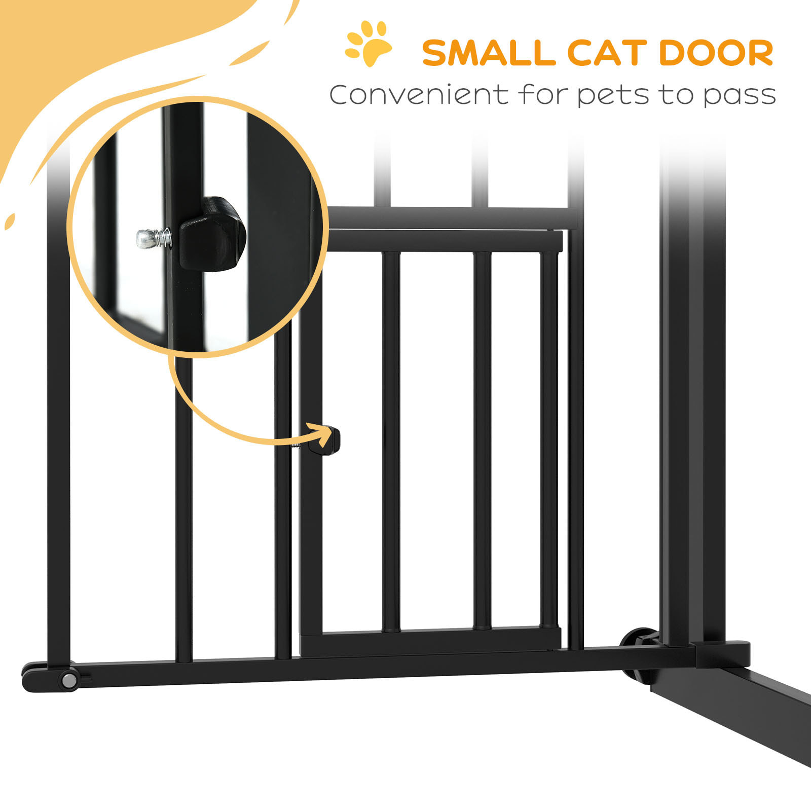 Barrière de sécurité pour chien - barrière à pression ajustable - double système de verrouillage - acier noir
