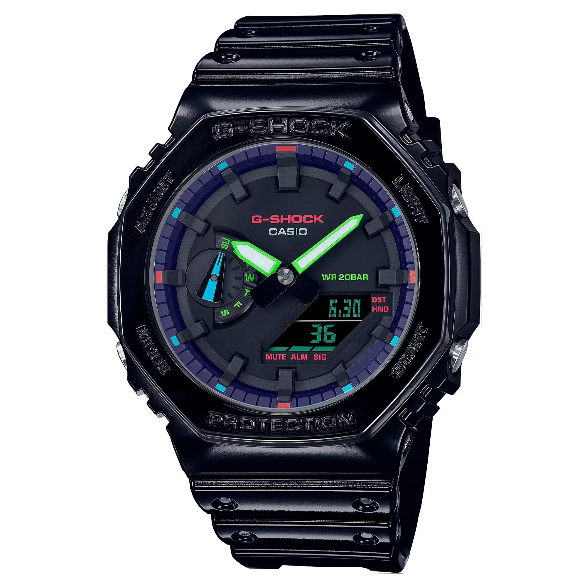 Reloj Casio GA-2100RGB-1 Hombre Analogico/digital Cuarzo con Correa de Resina