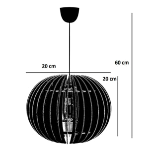 Lámpara de techo 60 cm. nogal, tipo E 27 Max 45 - 60 W