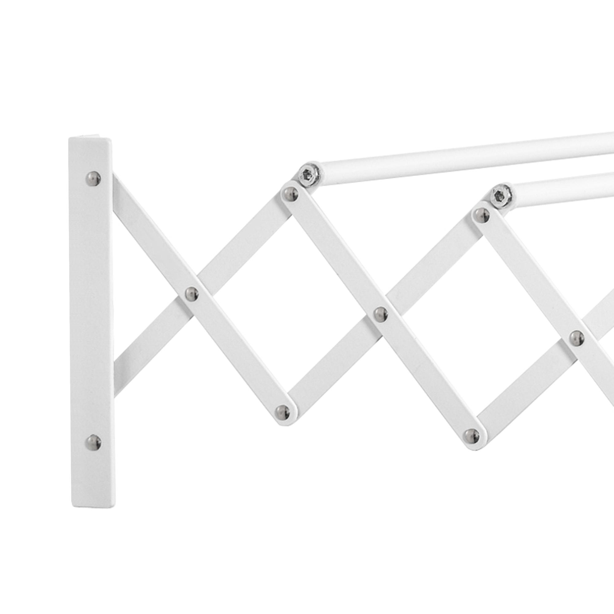 HOMCOM Tendedero de Pared Extensible de 63,5 cm Tendedero de Ropa de Metal con 5 Barras para Interior y Exterior Baño Balcón Carga 10 kg 63,5x60x20 cm Blanco