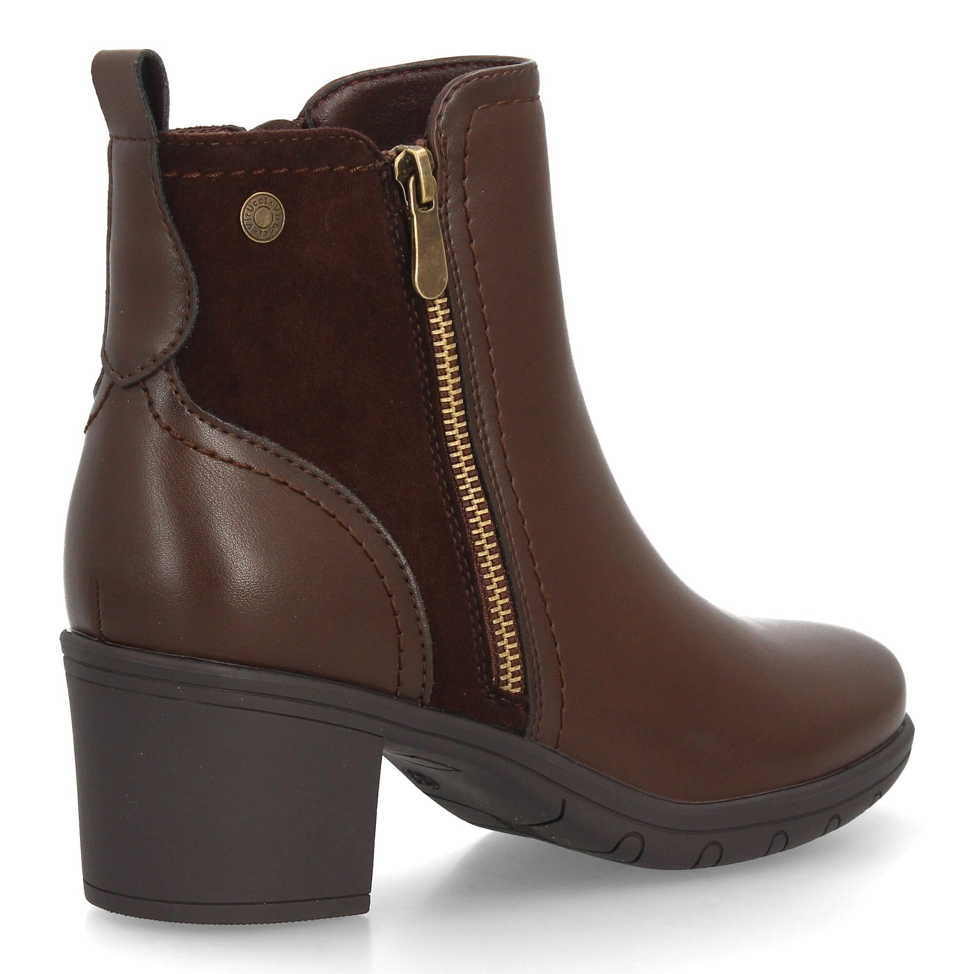 Botines elegantes con tacón ancho y cremallera